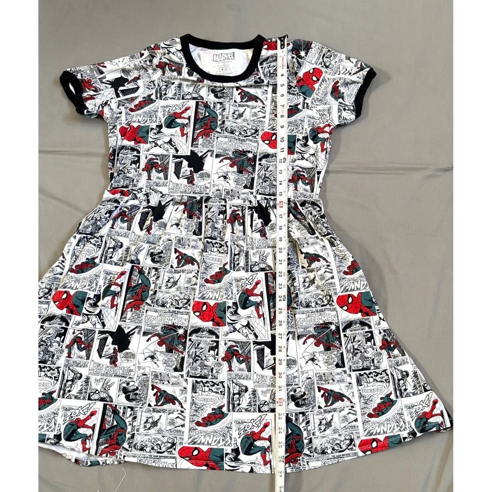 Marvel Women's Spider-Man Comic Print Dress - Black & White with Red Accents - Picture 4 of 6